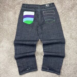 Vintage Y2K M2 Embroidered Baggy Jeans 38x30